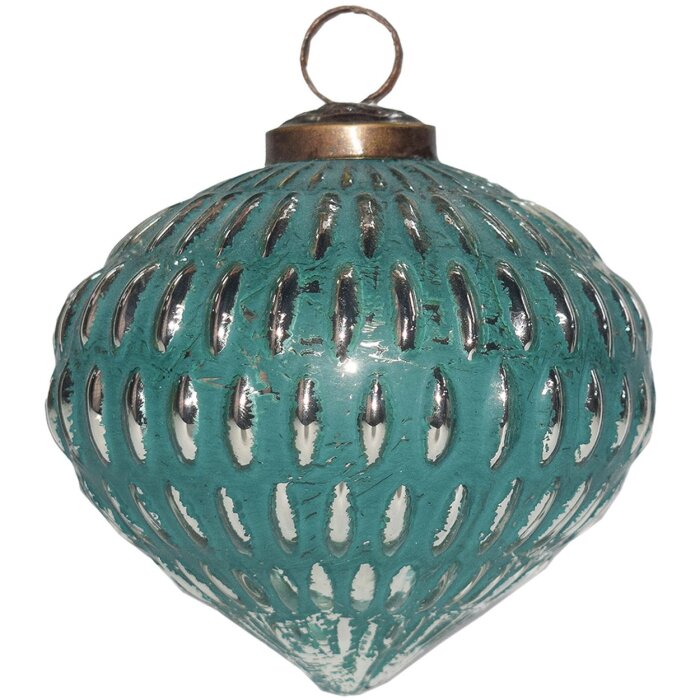 Glob de Crăciun Clayre & Eef Ø 10x10 cm Verde-Argintiu