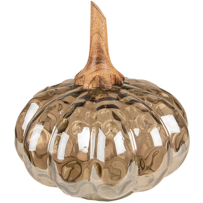 Clayre & Eef 6GL3872 Dekoration Kürbis Ø 13x15 cm Braun Grün