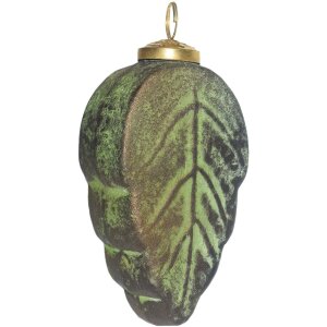 Clayre & Eef 6GL4042 Christbaumkugel Blatt 7x4x13 cm...