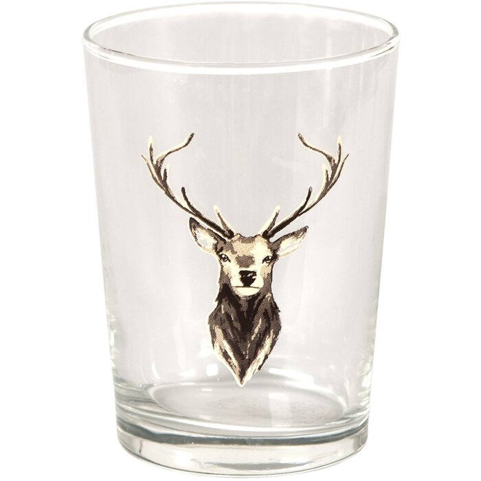 Pahar din sticlă Clayre & Eef Ø 8x12 cm, 400 ml, maro