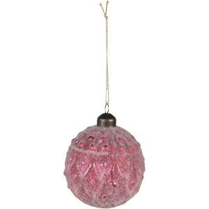 Globuri de Crăciun Clayre & Eef Ø 8x8 cm Roșu - Set de 2 buc.