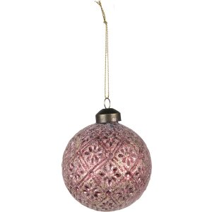 Kugle de Crăciun din Sticlă Ø 8x8 cm – Set de 4 bucăți, Roșu