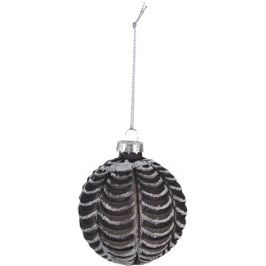 Globuri de Crăciun Clayre & Eef Ø 8x8 cm, neagră, set de 4 bucăți