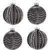 Globuri de Crăciun Clayre & Eef Ø 8x8 cm, neagră, set de 4 bucăți