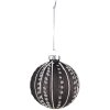 Globuri de Crăciun Clayre & Eef Ø 8x8 cm, neagră, set de 4 bucăți