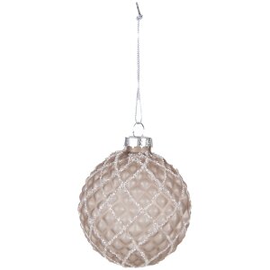 Clayre & Eef 6GL4158 Christbaumkugel Ø 8x8 cm Braun 4er Set