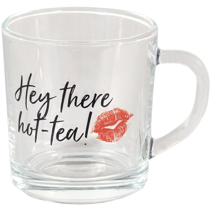 Cană de ceai Clayre & Eef 6GL4249, sticlă, 200 ml, neagră