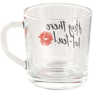 Cană de ceai Clayre & Eef 6GL4249, sticlă, 200 ml, neagră