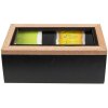 Clayre & Eef 6H2235 Cutie ceai (2 compartimente) 18x9x7 cm Negru/Maro