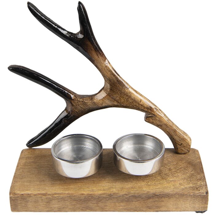 Clayre & Eef 6H2252 Suport lumânări 17x7x17 cm Brown Suport lumânări