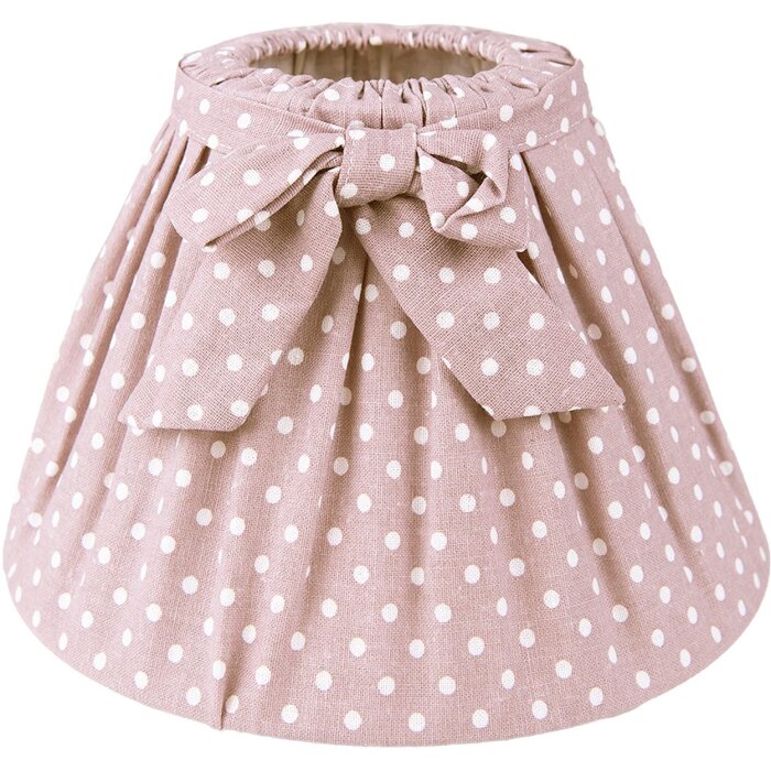 Clayre & Eef 6LAK0538M Lampenschirm Ø 22x14 cm E27 Braun Weiß Baumwolle