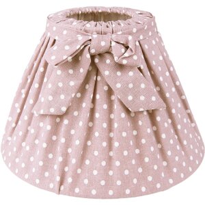 Clayre & Eef 6LAK0538M Lampenschirm Ø 22x14 cm E27 Braun Weiß Baumwolle