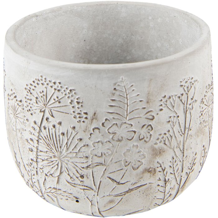 Clayre & Eef 6TE0403S Blumentopf Ø 14x11 cm Grau Beige