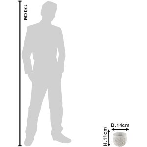 Clayre & Eef 6TE0403S Blumentopf Ø 14x11 cm Grau Beige