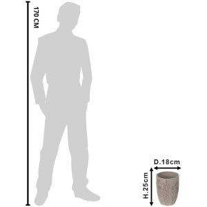 Clayre & Eef 6TE0405L Ghiveci de flori Ø 18x25 cm Gri Bej Piatră