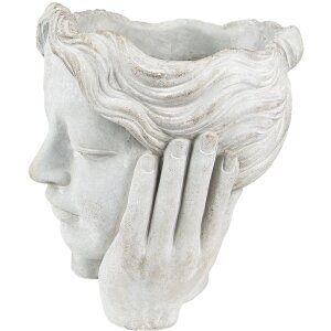 Clayre & Eef 6TE0409L Blumentopf 20x23x25 cm Grau Beige