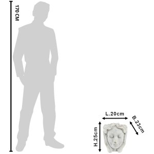 Clayre & Eef 6TE0409L Ghiveci de flori 20x23x25 cm gri bej