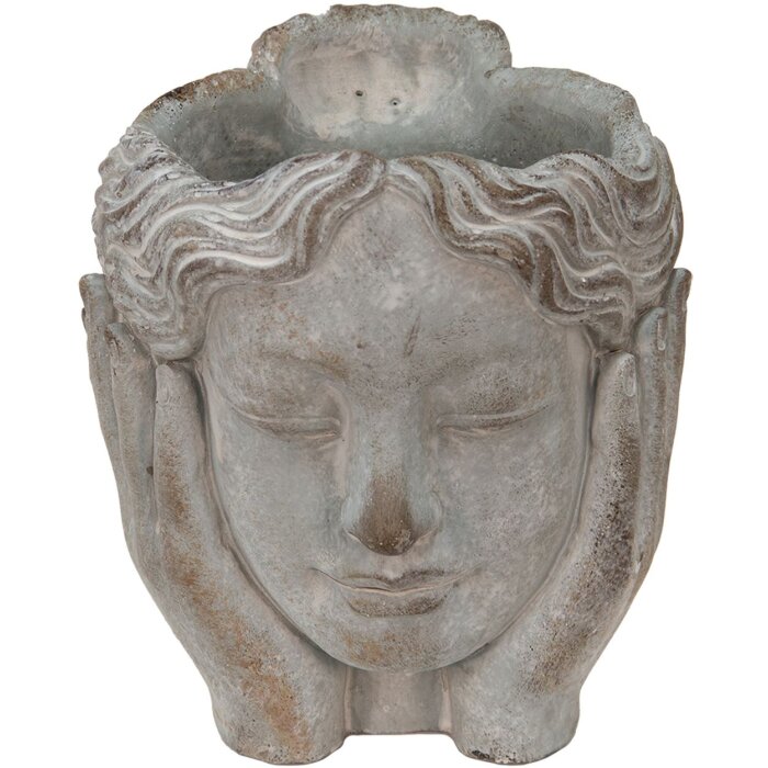 Clayre & Eef 6TE0409S Ghiveci de flori gri 14x16x17 cm Piatră pentru interior