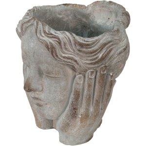 Clayre & Eef 6TE0409S Blumentopf Grau 14x16x17 cm...