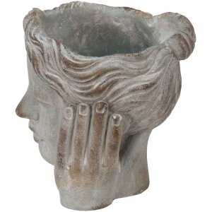 Clayre & Eef 6TE0409S Ghiveci de flori gri 14x16x17 cm Piatră pentru interior