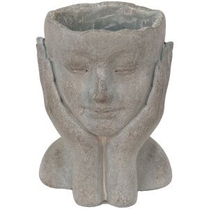 Clayre & Eef 6TE0410L Blumentopf 16x16x22 cm Grau