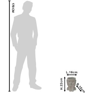 Vază de flori Clayre & Eef 16x16x22 cm Gri