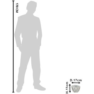 Clayre & Eef 6TE0412S Ghiveci de flori 17x17x11 cm Bej - Gri