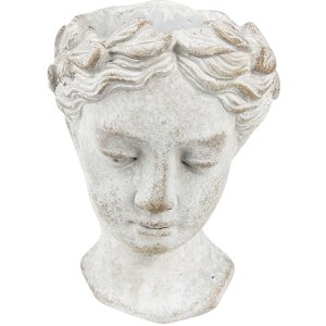 Clayre & Eef 6TE0419 Blumentopf 11x11x17 cm Grau Beige