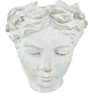 Clayre & Eef 6TE0421 Blumentopf Kopf 17x13x21 cm Beige