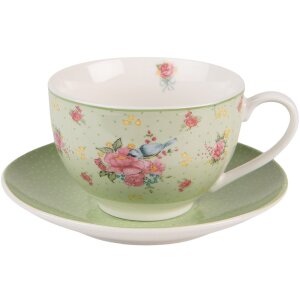 Clayre & Eef CHBKS Kaffeetasse mit Untertasse 12x9x6...