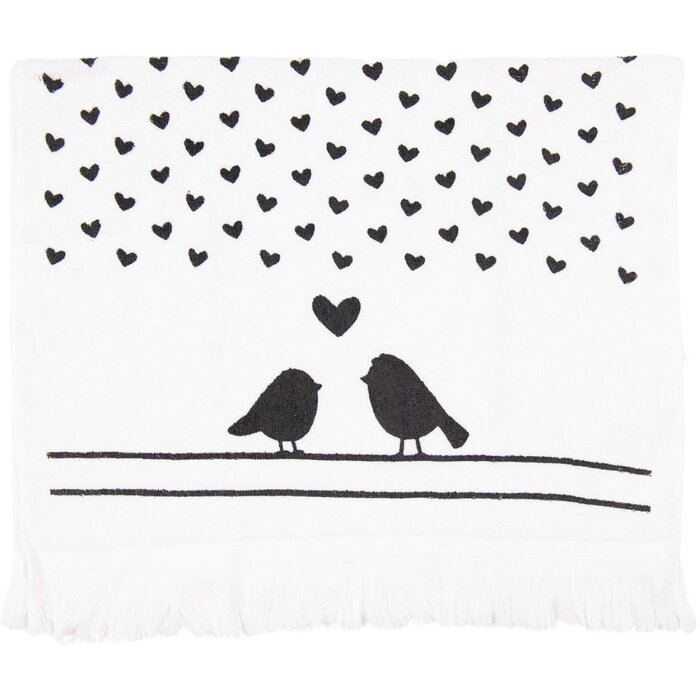 Prosop pentru oaspeți Clayre & Eef CTLBS 40x66 cm negru - alb