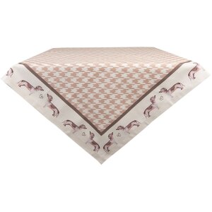 Clayre & Eef DHL15 Tischdecke 150x150 Zentimeter Braun