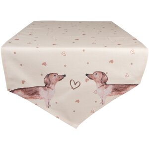 Clayre & Eef DHL65 Tischläufer 50x160 cm Beige