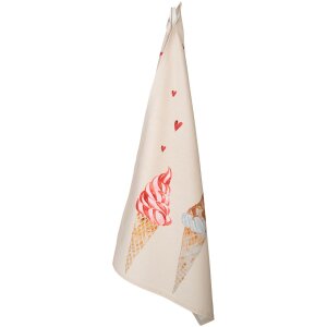 Clayre & Eef FAS42-1 Küchentuch 50x70 cm Beige Rosa