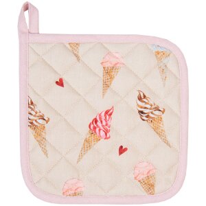 Clayre & Eef FAS45 Potholder 20x20 cm Bej - Roz