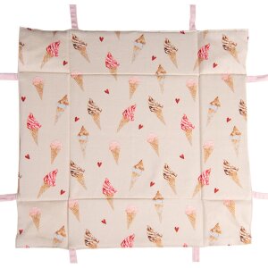 Clayre & Eef FAS47 Brotkörbchen 35x35x8 cm Beige Rosa