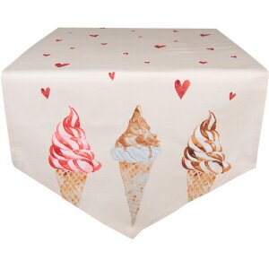 Clayre & Eef FAS65 Tischläufer 50x160 cm Beige Rosa