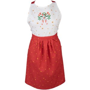 Clayre & Eef HLC41A Schürze 70x85 cm Rot Beige