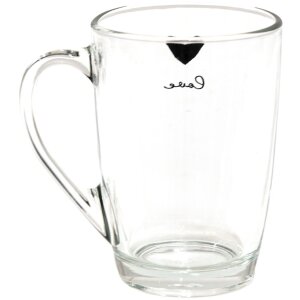 Cană de ceai Clayre & Eef, 300 ml, sticlă, neagră