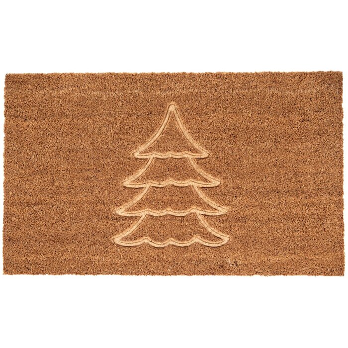 Clayre & Eef MC245 Covoraș de ușă 75x45x1 cm Brown Christmas Tree