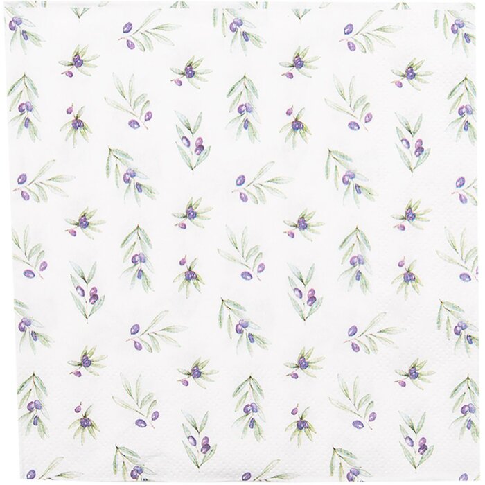 Serate de hârtie Clayre & Eef OLG73, 33x33 cm, albastru/alb, 20 bucăți