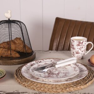 Clayre & Eef PFTBO Bol Ø 14x7 cm - 500 ml Bej - Bol de supă roșu