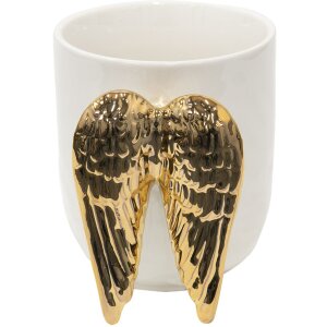 Clayre & Eef WINMU Becher 11x9x10 cm 350 ml Weiß