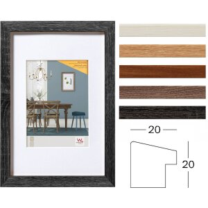 Walther MDF-Holzrahmen Fiorito Acrylglas mit Passepartout...