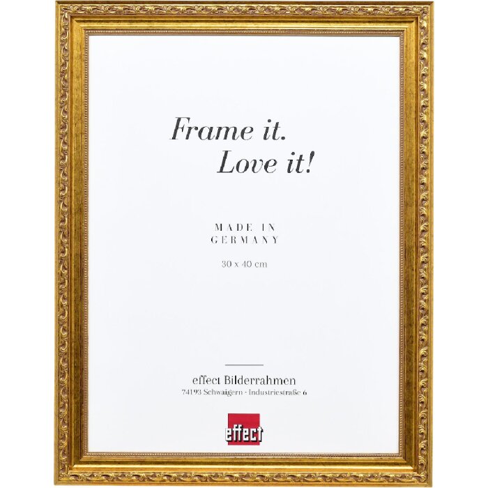 Rama foto baroc din lemn masiv, profil 37, antikgold, 20x28 cm