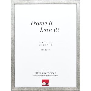 Effect Bilderrahmen Profil 42 Klarglas silber 60x90 cm