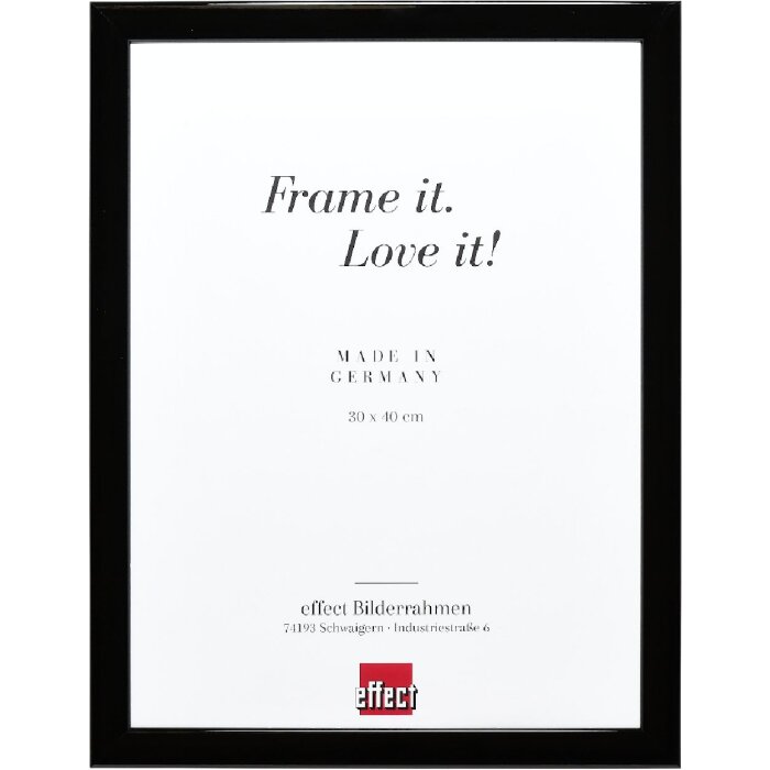 ramă foto din lemn Profil 43, neagră lucioasă, 35x50 cm