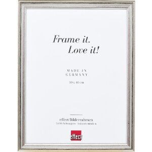 Effect Holzrahmen Profil 44 silber 25x60 cm Normalglas