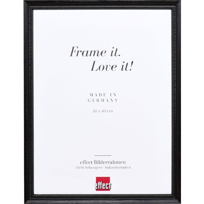 Rama foto Profil 48 negru 7x10 cm, cu sticlă transparentă