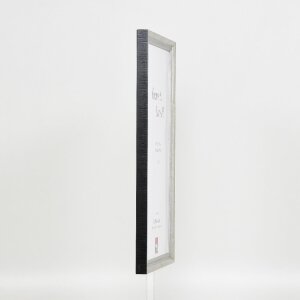 Ramă foto din lemn masiv Profil 48, argint, 10x10 cm, cu sticlă transparentă